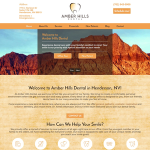 Amber Hills Dental website screenshot