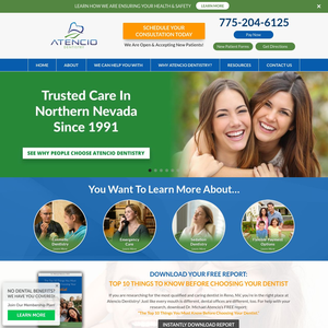 Atencio Family Dentistry website screenshot