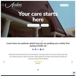 Avalon Dental Group website screenshot