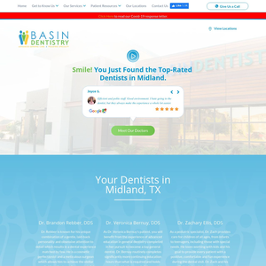 Basin Dentistry website screenshot
