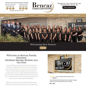 Bencaz Family Dentistry website screenshot