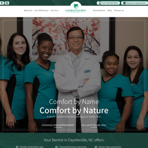 Carolina Comfort Dental website screenshot