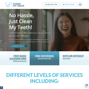 Clean My Teeth website screenshot