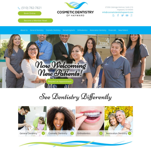 Cosmetic Dentistry of Hayward website screenshot