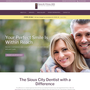 Dona W. Prince, DDS website screenshot