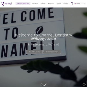 Enamel Dentistry website screenshot