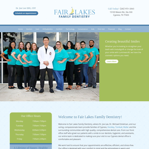 Fair Lakes Family Dentistry website screenshot