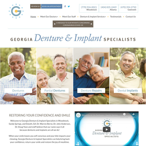 Georgia Denture & Implant Specialists website screenshot