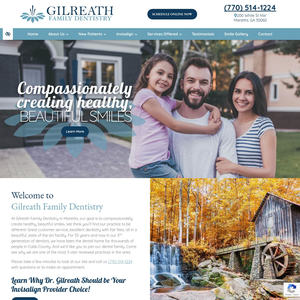 Gilreath Dental Associates website screenshot