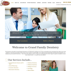 Grand Family Dentistry website screenshot