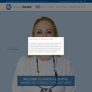 Grateful Dental website screenshot
