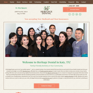 Heritage Dental website screenshot