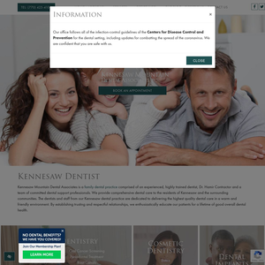 Kennesaw Mountain Dental Associates website screenshot