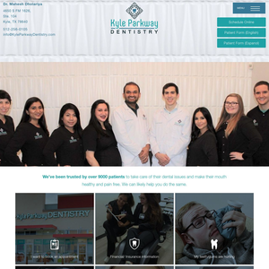 Kyle Parkway Dentistry website screenshot