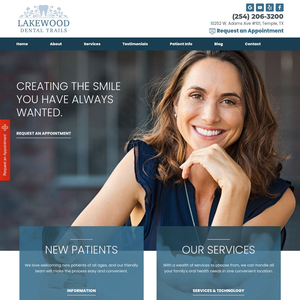 Lakewood Dental Trails website screenshot