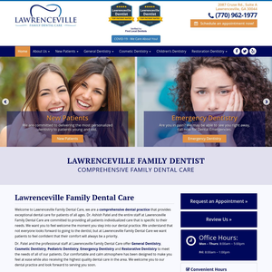 Lawrenceville Family Dental Care website screenshot