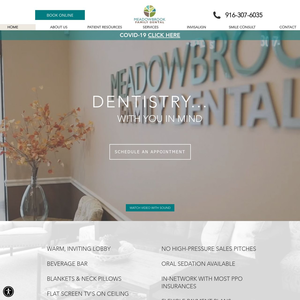Meadowbrook Family Dental website screenshot