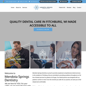 Mendota Springs Dentistry website screenshot