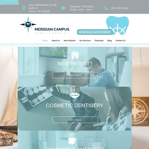 Meridian Campus Family Dental website screenshot