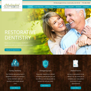 Mockingbird Dental Associates website screenshot