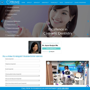 Prime Dental Care website screenshot