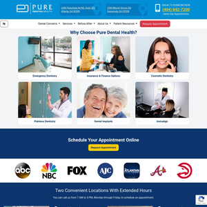 Pure Dental Health website