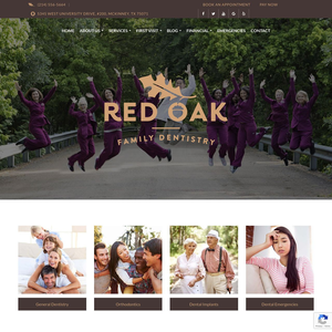 Red Oak Family Dentistry website screenshot