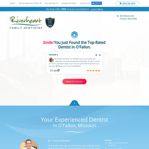 Riverheart Family Dentistry website screenshot