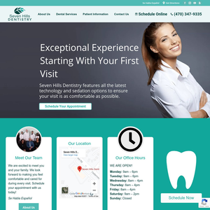 Seven Hills Family Dentistry website screenshot
