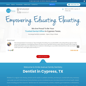 Smile Avenue Family Dentistry website