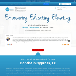 Smile Avenue Family Dentistry website screenshot
