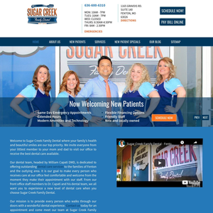 Sugar Creek Family Dental website screenshot