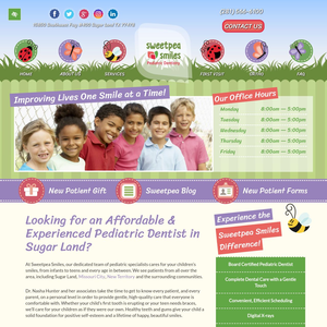 Sweetpea Smiles website screenshot