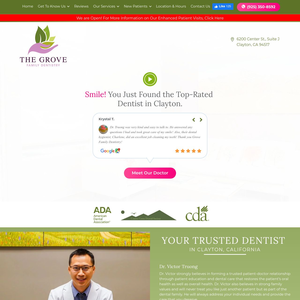 The Grove Family Dentistry website screenshot