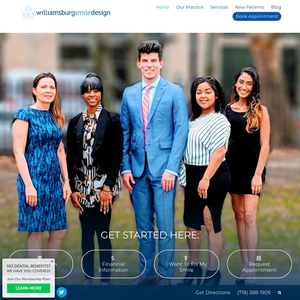 Williamsburg Smile Design website screenshot