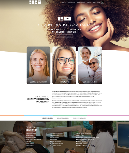 Creative Dentistry & Medspa website