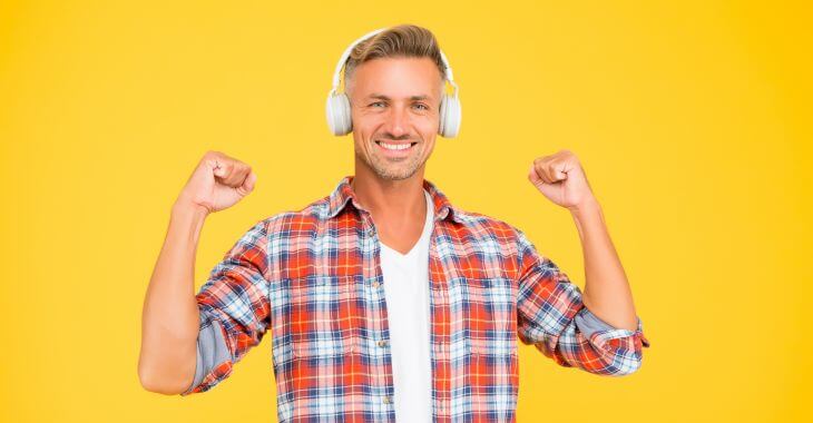 Happy relaxed man with a perfect smile.