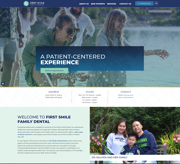 First Smile Family Dental website screenshot