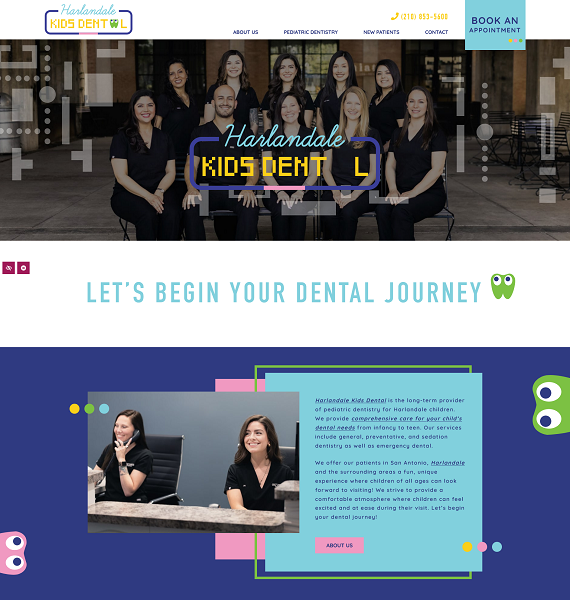 Harlandale Kids Dental website screenshot