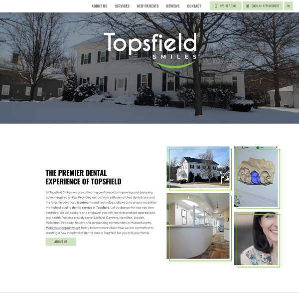 Topsfield Smiles website