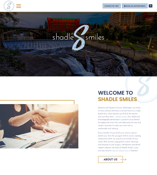 Shadle Smiles website screenshot