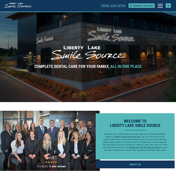 Liberty Lake Smile Source website screenshot