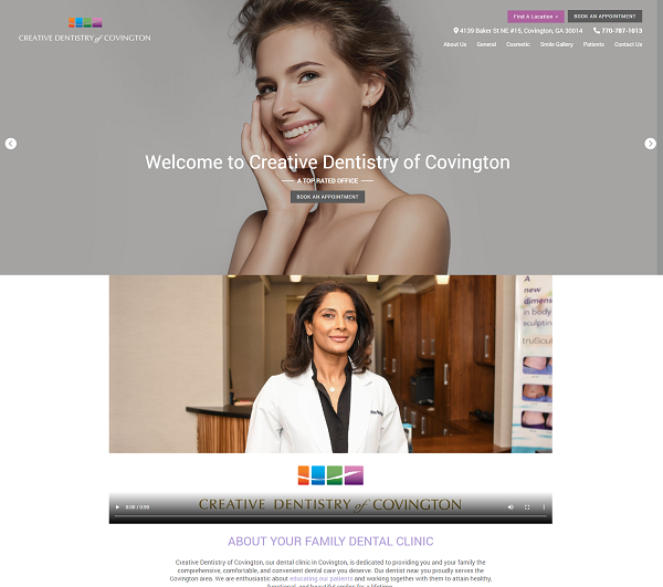 Creative Dentistry of Covington website