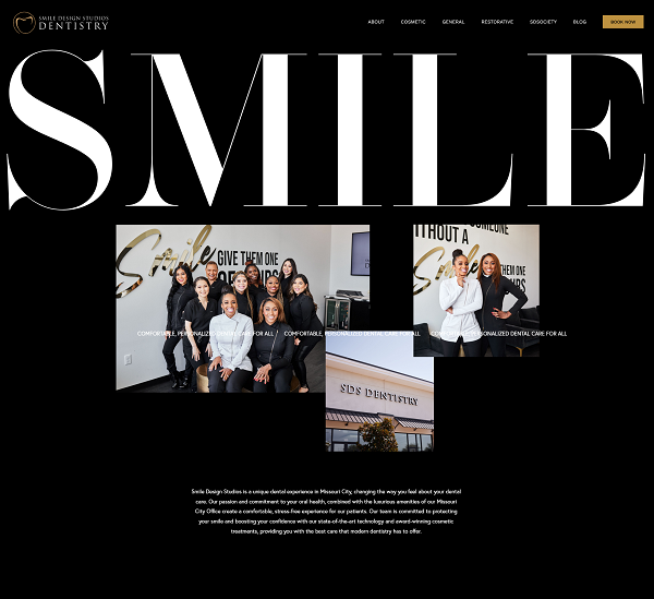 Smile Design Studios website screenshot
