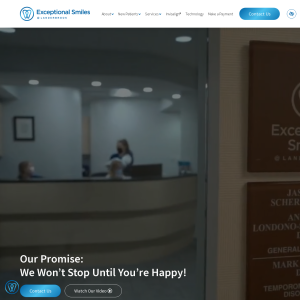 Exceptional Smiles at Landerbrook website screenshot