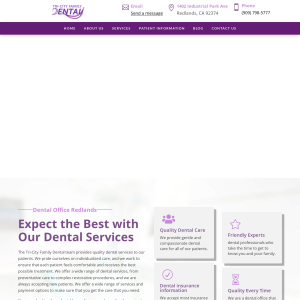 Tri-City Family Dental website screenshot