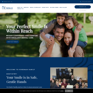 Hindman Family Dentistry website screenshot