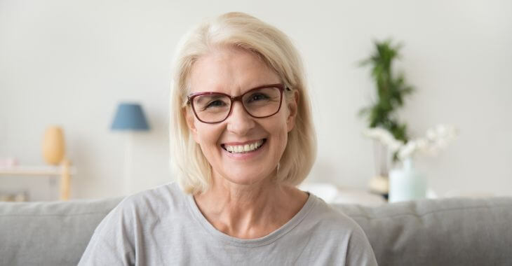 Smiling relaxed middle-aged woman