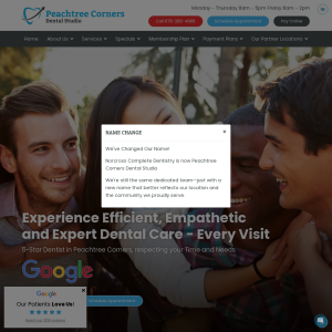 Peachtree Corners Dental Studio website screenshot