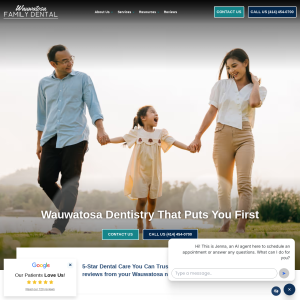 Wauwatosa Family Dental website screenshot